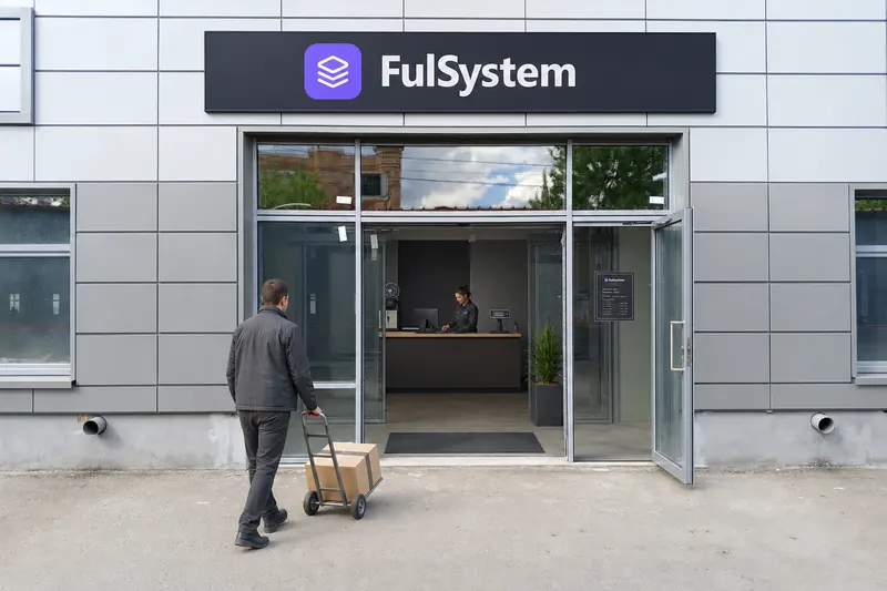 Визуализация: зона приёмки и оформления партии на складе FulSystem