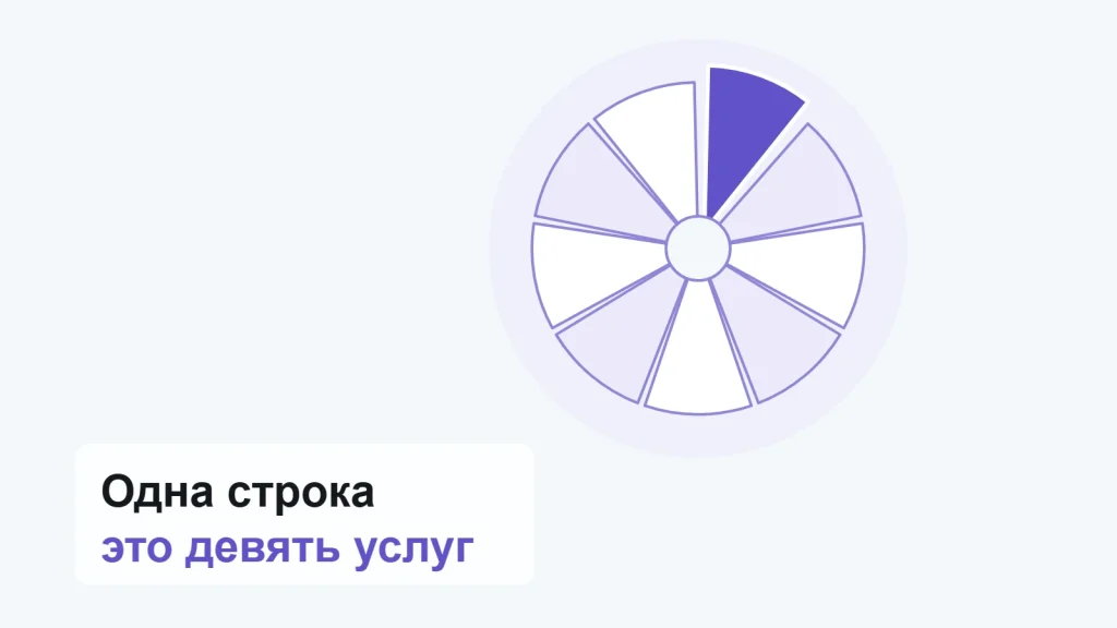 Диск, разрезанный на девять секторов, один сектор выдвинут из круга и залит фиолетовым